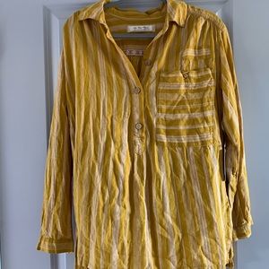 Oversized free people yellow long sleeve top